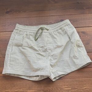 Zara Men's Striped Swim Trunks - Green and White